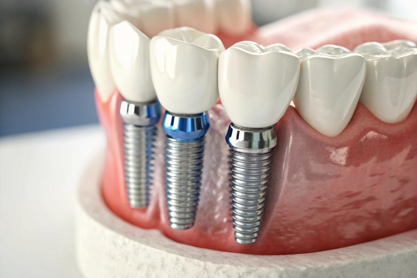 Estetik diş hekimliğinde implantın rolünü gösteren bilgilendirici diş sağlığı görseli.